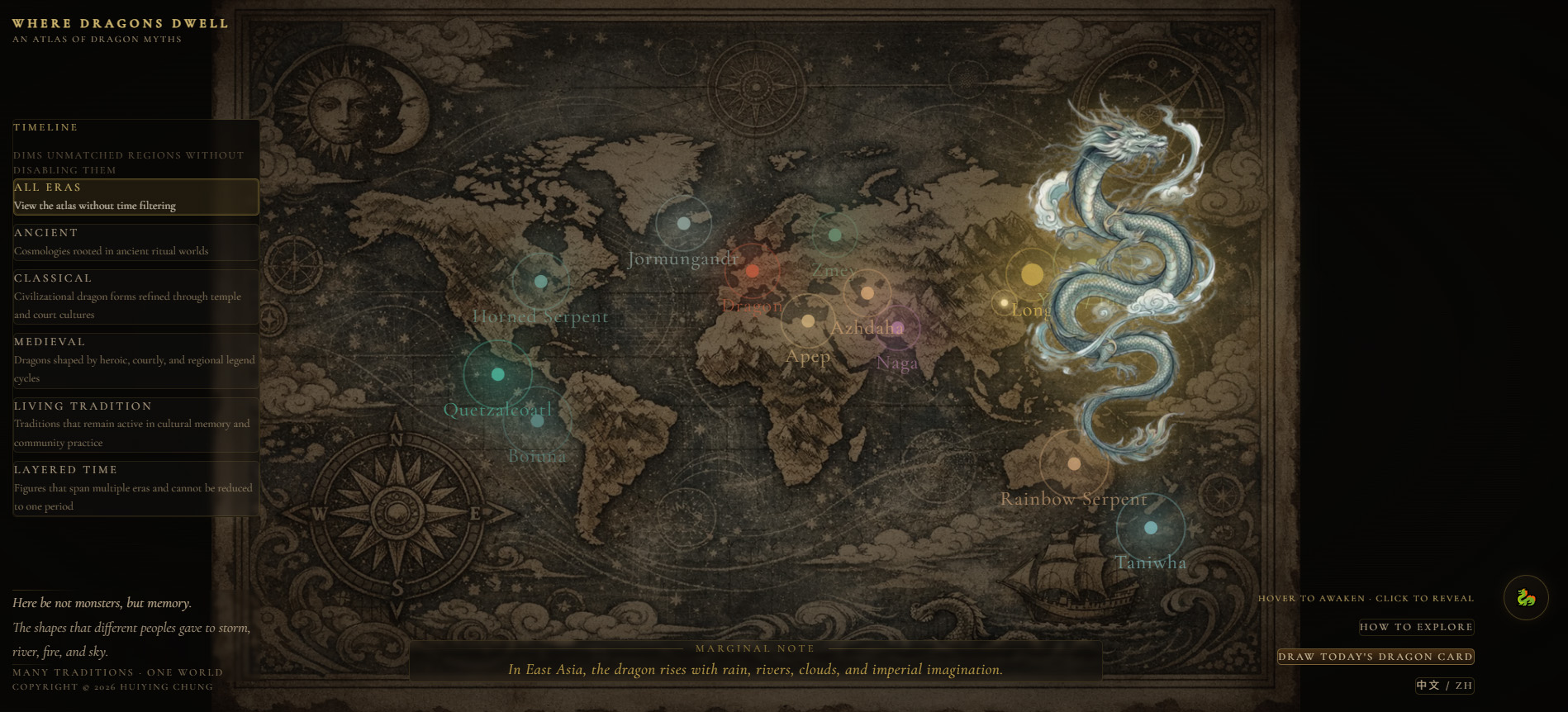 Where Dragons Dwell &ndash; an interactive atlas of dragon myths across 14 world cultures
