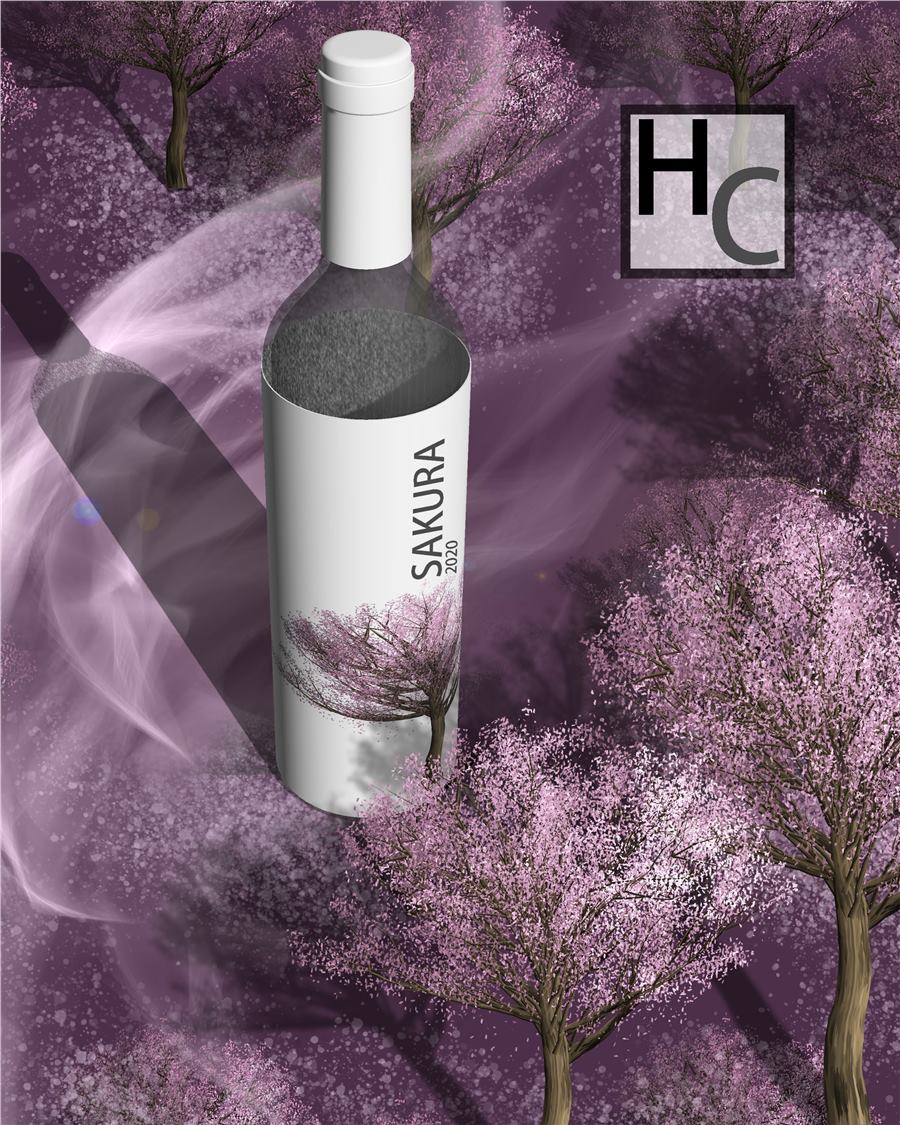 Sakura wine product ad