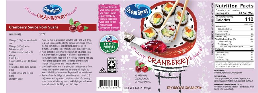 Ocean Spray cranberry sauce label
