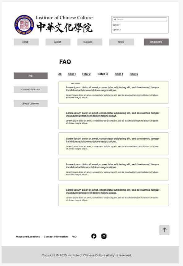 ICC FAQ Page Wireframe