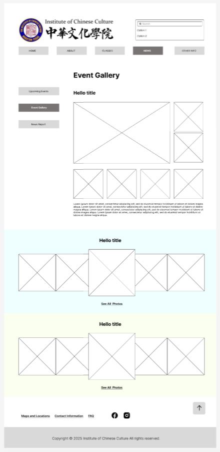 ICC Gallery Page Wireframe