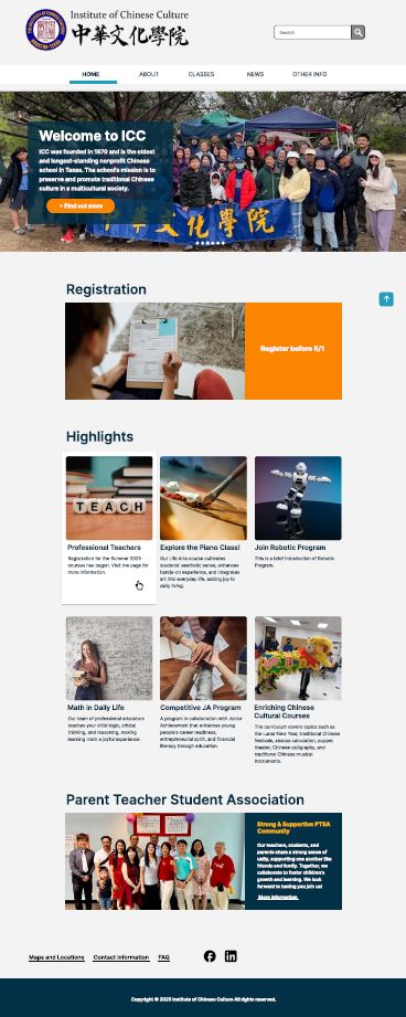 ICC New Homepage screenshot