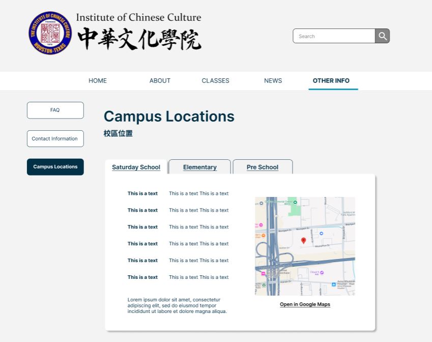 ICC Campus Locations screenshot