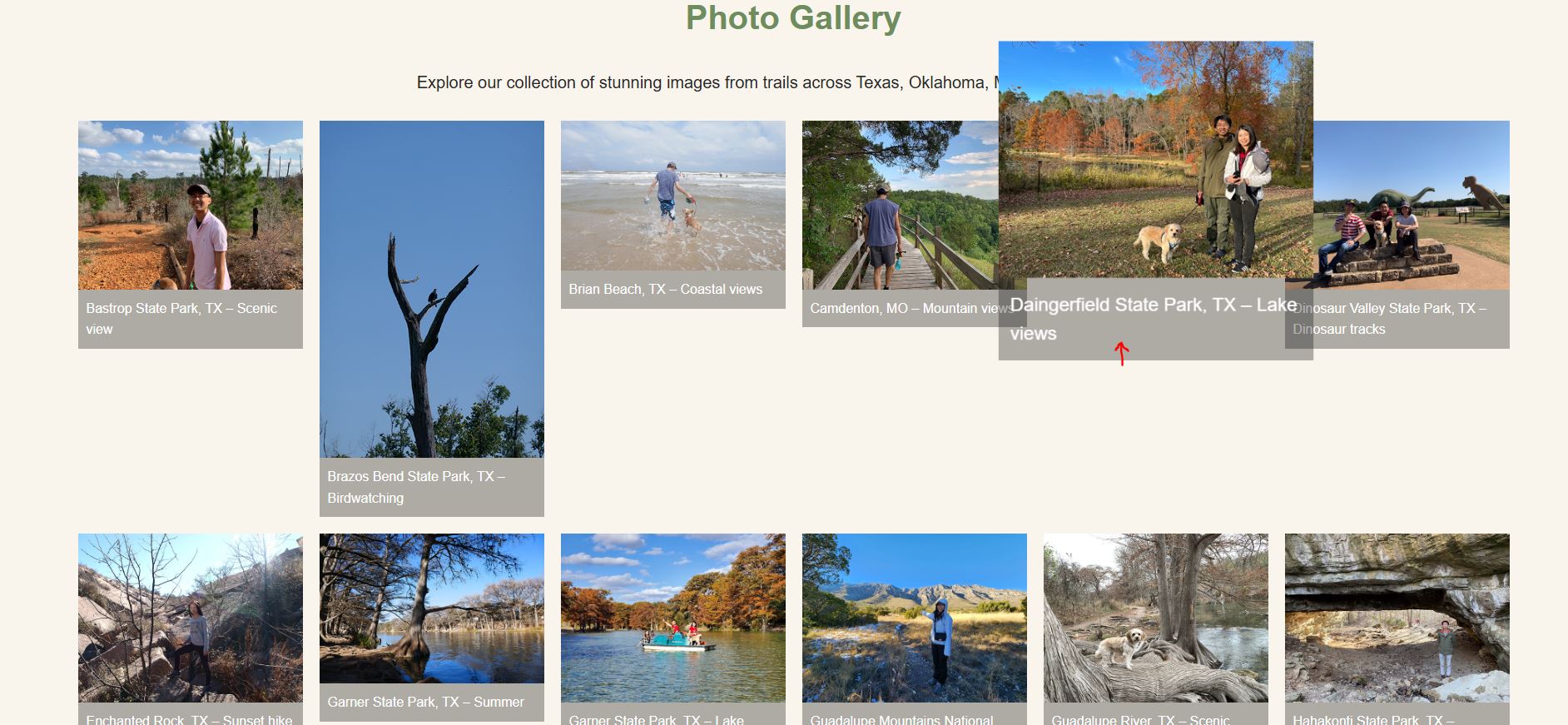 Gallery page screenshot