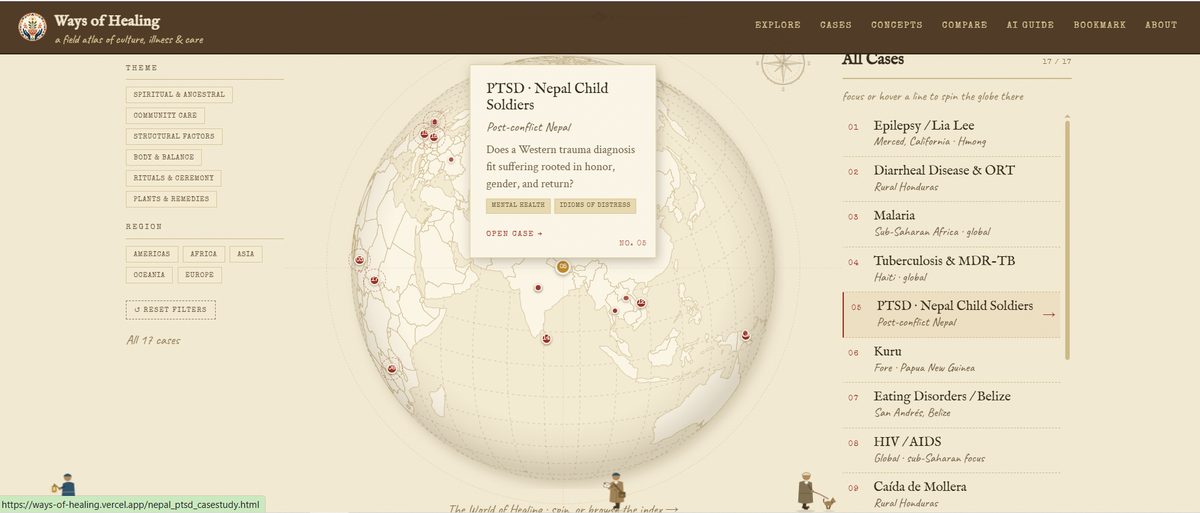 Ways of Healing &ndash; an interactive field atlas mapping how cultures around the world understand illness, healing, and care